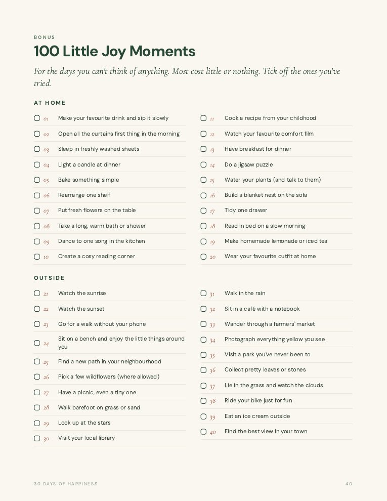 100 little joy moments